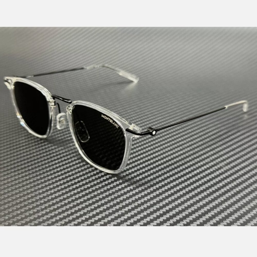 Mont Blanc Grey Men's 49mm Sunglasses